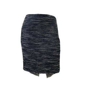 ANN TAYLOR Women's Skirt Cotton Blend Black Silver